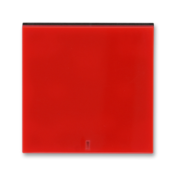 Kryt spínač jednoduchý s červeným průzorem ABB Levit červená, kouřová černá