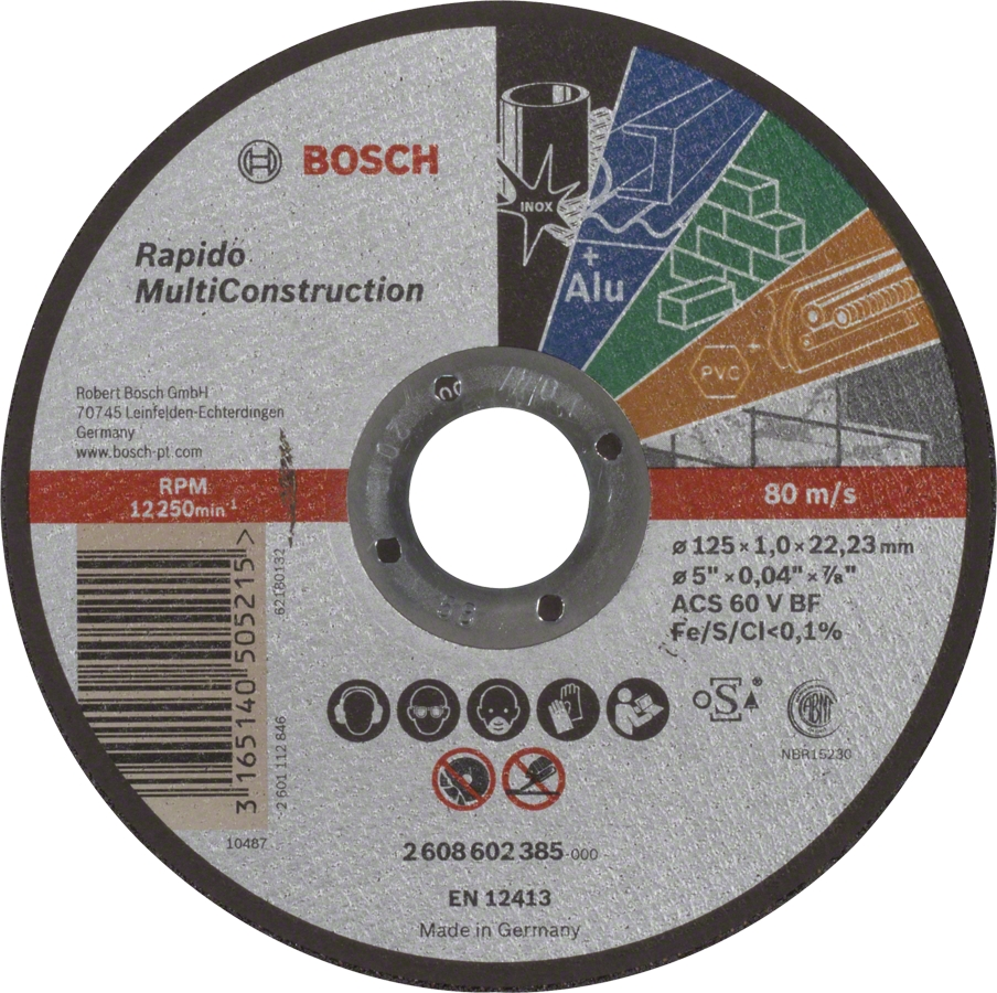 Kotouč řezný Bosch Rapido Multi Construction 125×1 mm