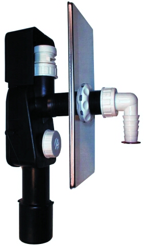 Sifon pračkový podomítkový HL404.1 nerez s přivzdušňovacím ventilem