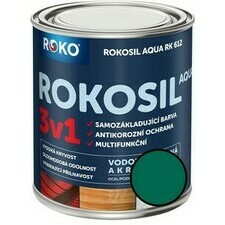 Barva samozákladující Rokosil Aqua 3v1 RK 612 tm. zelená, 0,6 l