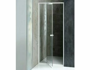 Dveře sprchové Aqualine Amico 1 040–1 220 mm bílá/čiré sklo