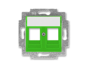 Kryt zásuvka datová/komunikační dvojnásobná s popisovým polem ABB Levit zelená