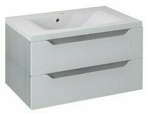 Skříňka umyvadlová 800×450×480 mm bílá/dub stříbrný WA080-3011