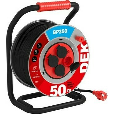 Kabel prodlužovací gumový na bubnu DEK BP350 50 m 1,5 mm2 IP 44