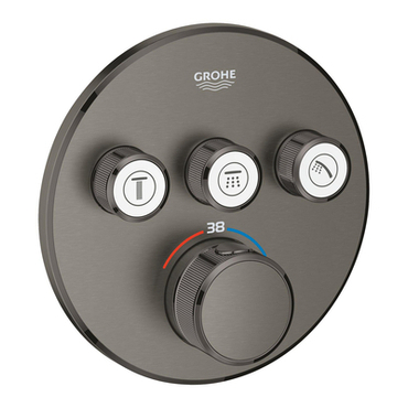 Baterie podomítková termostatická Grohe Grohtherm SmartControl 3-cestná kartáčovaný Hard Graphite 29121AL0