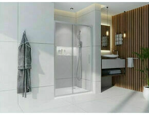 Dveře sprchové Wecco 1100 mm leštěný hliník/čiré sklo