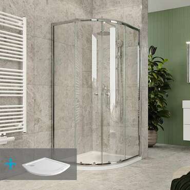 Kout sprchový s vaničkou Mereo Kora Lite 900×900 mm chrom/čiré sklo R550