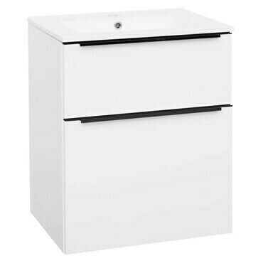 Skříňka s umyvadlem EBS Nevio B Slim 610×720×476 mm bílá lesk NEVIOSL61CB