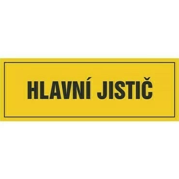 Samolepka Hlavní jistič 105×37 mm