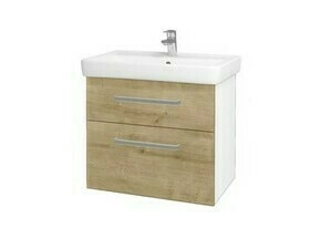 Skříňka umyvadlová Dřevojas Q MAX SZZ2 70 bílá lesk/Arlington vč. umyvadla Q