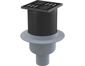 Vpust podlahová Alca APV32BLACK 105×105 mm DN 50 přímá černá matná