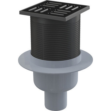 Vpust podlahová Alca APV32BLACK 105×105 mm DN 50 přímá černá matná