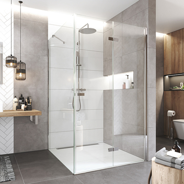 Dveře sprchové + boční stěna Mereo Novea CK13833ZP 1 000×1 000 mm pravé chrom/čiré sklo