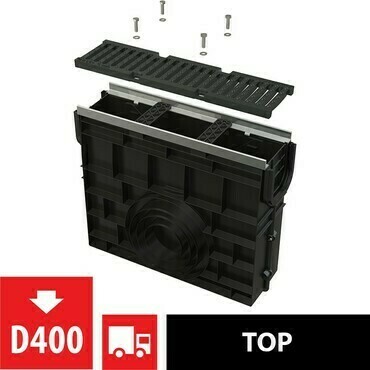 Vpust venkovní žlabová Alca AVZ103R-R201 s kovovým rámem, rošt litinový D400
