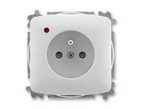 Zásuvka 230 V jednonásobná ABB Tango IP 40 s optickou signalizací šedá