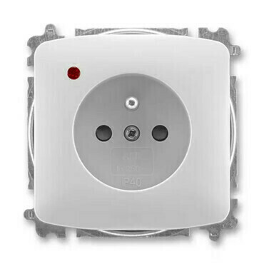 Zásuvka 230 V jednonásobná ABB Tango IP 40 s optickou signalizací šedá