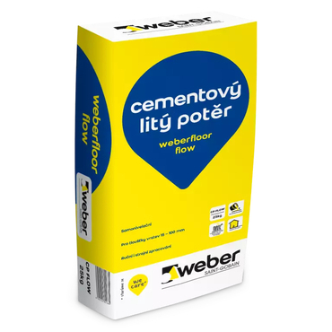 Potěr cementový litý weberfloor flow 25 kg