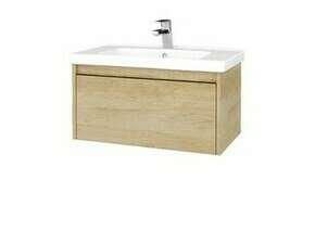 Skříňka umyvadlová Dřevojas BONO SZZ 80 Nebraska/Nebraska vč. umyvadla Harmonia