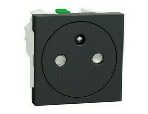 Zásuvka 230 V jednonásobná skrytá Schneider Electric Unica Nová 2 moduly antracit
