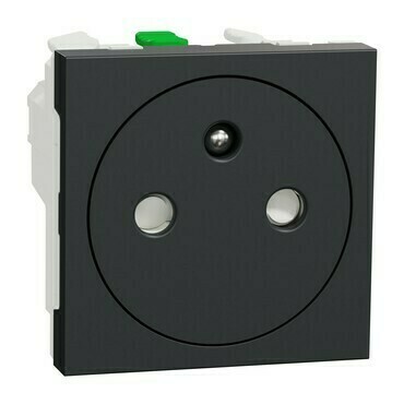 Zásuvka 230 V jednonásobná skrytá Schneider Electric Unica Nová 2 moduly antracit