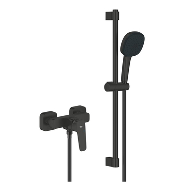 Baterie sprchová nástěnná Grohe Cubeo 150 mm, se sprchovým setem matte black 1018252430