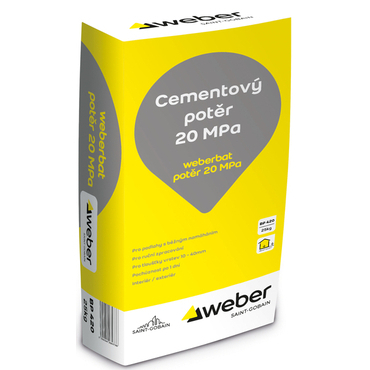 Potěr cementový 20 MPa weberbat 25 kg