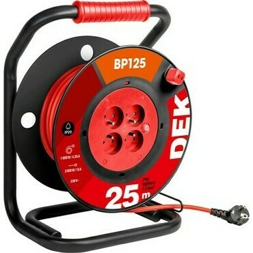 Kabel prodlužovací PVC na bubnu DEK BP125 25 m 1,5 mm2 IP 20