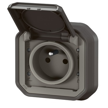 Zásuvka 230 V jednonásobná Legrand Plexo antracit