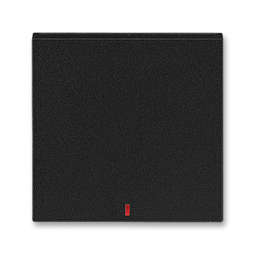 Kryt spínač jednoduchý s červeným průzorem ABB Levit onyx, kouřová černá