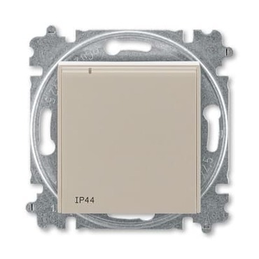 Zásuvka 230 V jednonásobná ABB Levit s víčkem IP 44 macchiato/bílá