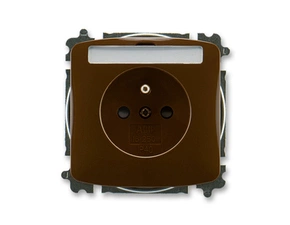Zásuvka 230 V jednonásobná ABB Tango s popisovým polem hnědá
