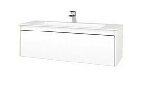 Skříňka umyvadlová Dřevojas BONO SZZ 120 bílá mat/bílá mat vč. umyvadla Pura