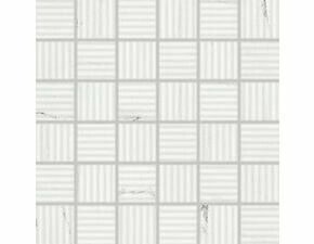 Mozaika Rako Vein 5×5 cm (set 30×30 cm) bílá-lesk WDR05133