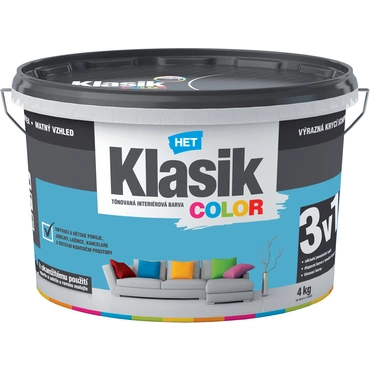 Malba interiérová HET Klasik Color modrý tyrkysový, 4 kg