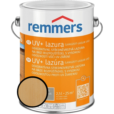 Lazura středněvrstvá Remmers UV+ bezbarvý, 2,5 l