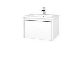 Skříňka umyvadlová Dřevojas BONO SZZ 60 bílá lesk/bílá lesk vč. umyvadla Euphoria