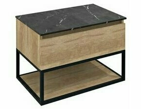 Skříňka umyvadlová 700×500×450 mm černá mat/dub alabama CG005-2222