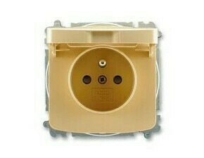 Zásuvka 230 V jednonásobná ABB Tango s víčkem béžová