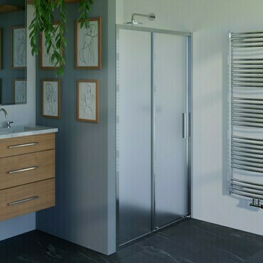 Dveře sprchové WECCO 1200 mm lesklý hliník/matné sklo