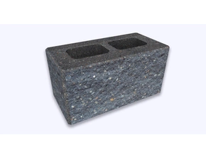 Tvárnice plotová štípaná CS Blok 20 černá 200×400×200 mm