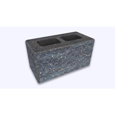 Tvárnice plotová štípaná CS Blok 20 černá 200×400×200 mm