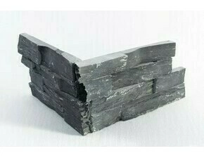 Obklad kamenný lepený DEKSTONE N 3003 Black Slate břidlice rohový 150×(250+300) mm rustikální