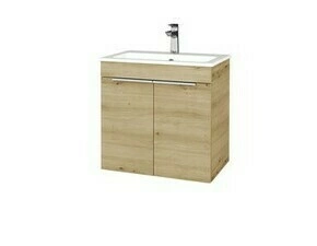 Skříňka umyvadlová Dřevojas PROJECT BENEFIT SZD2 60 dub karamel/dub karamel vč. umyvadla Altero