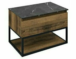 Skříňka umyvadlová 700×500×450 mm černá mat/dub Collingwood CG005-1919