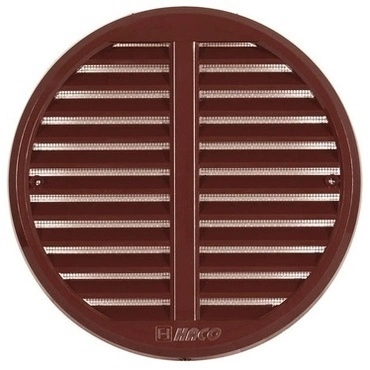 Mřížka větrací se sítí a krytkou HACO VM KS 125–160 mm hnědá