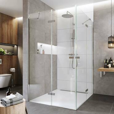 Kout sprchový Mereo Novea CK10518ZVR 1 100×1 100 mm chrom/čiré sklo