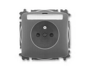 Zásuvka 230 V jednonásobná ABB Tango s popisovým polem kouřová šedá