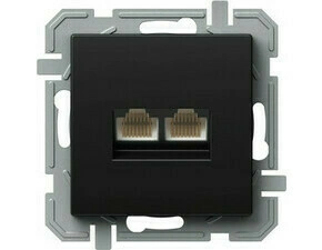 Zásuvka datová TEM Logiq CAT5E 2× RJ45 černá