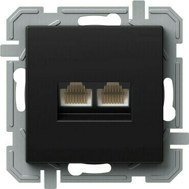 Zásuvka datová TEM Logiq CAT5E 2× RJ45 černá