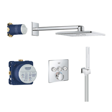 Systém sprchový termostatický Grohe Grohtherm SmartControl s hlavovou sprchou Rainshower SmartActive 310 Cube chrom